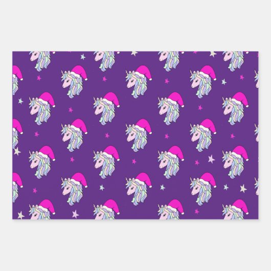 Unicorn Weihnachtsgeschenkpapier Geschenkpapier Set (Vorderseite)