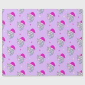 Unicorn Weihnachtsgeschenkpapier lila Geschenkpapier (Flach)