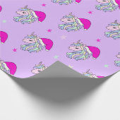 Unicorn Weihnachtsgeschenkpapier lila Geschenkpapier (Ecke)