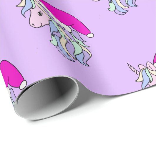 Unicorn Weihnachtsgeschenkpapier lila Geschenkpapier (Rolleneckpunkt)