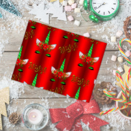 Unicorn Weihnachtsglaube Red Postkarte