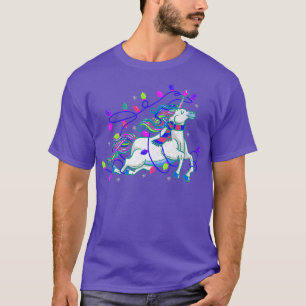 Unicorn Weihnachtslicht Niedliche Jungs Mädchen Mä T-Shirt