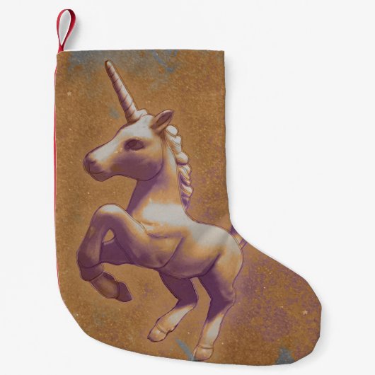 Unicorn-WeihnachtsStrumpf (Metalllavendel) Kleiner Weihnachtsstrumpf (Vorderseite)