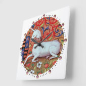 UNICORN, weiß Quadratische Wanduhr (Winkel)