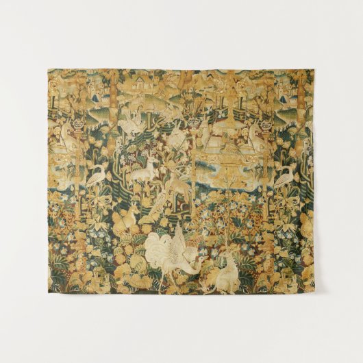 UNICORN, WEISSER GRIFFIN, TIERE, FANTASTISCHE BLUM WANDTEPPICH (Vorderseite (Horizontal))