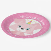 Unicorn Welppy Birthday Pappteller (Schrägansicht)
