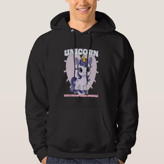 Unicorn weniger Gallop Frische Pasta machen Hoodie (Vorderseite)