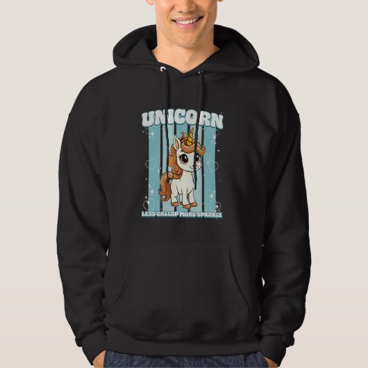 Unicorn Weniger Galopp Frische Pasta machen Hoodie (Vorderseite)