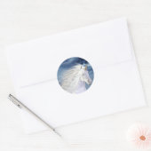Unicorn White Beauty Nah-up Runder Aufkleber (Umschlag)