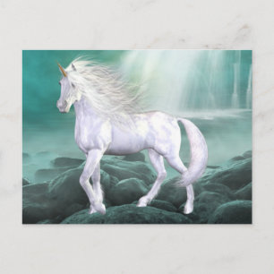 Unicorn White Beauty Postcard Postkarte