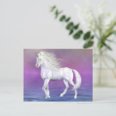 Unicorn White Beauty Postcard Postkarte (Stehend Vorderseite)