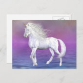 Unicorn White Beauty Postcard Postkarte (Vorne/Hinten)