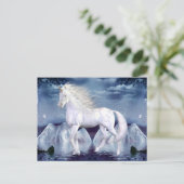 Unicorn White Beauty Postkarte (Stehend Vorderseite)