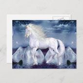 Unicorn White Beauty Postkarte (Vorne/Hinten)
