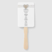 Unicorn White Lace Wedding Program Fans Fächer (Rückseite)