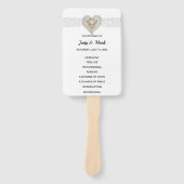 Unicorn White Lace Wedding Program Fans Fächer (Vorderseite)