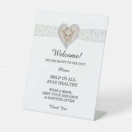 Unicorn White Lace Wedding Safety Sockelschild