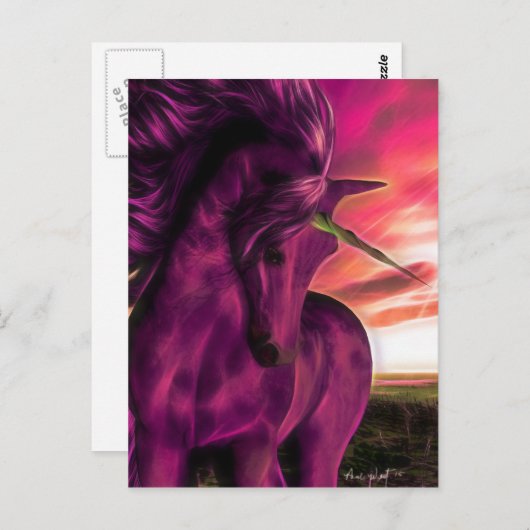 Unicorn, Windgekehrt Postkarte (Vorne/Hinten)