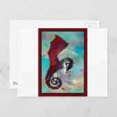 Unicorn Winged Pony Pegacorn Wyrm Red Dragon Horn Postkarte (Vorne/Hinten)