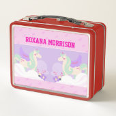 UNICORN WINGED ROSE PINK S FARBE Metal Lunchbox (Rückseite)