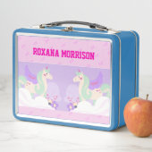 UNICORN WINGED ROSE PINK SKY BLUE Metal Lunchbox (Beispiel)