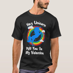 Unicorn wird mein Valentiner Spaß Rainbow Valen se T-Shirt