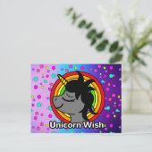 Unicorn Wish mit Eleganten Hübschen Regenbogenstar Postkarte (Stehend Vorderseite)