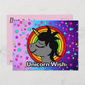 Unicorn Wish mit Eleganten Hübschen Regenbogenstar Postkarte (Vorne/Hinten)