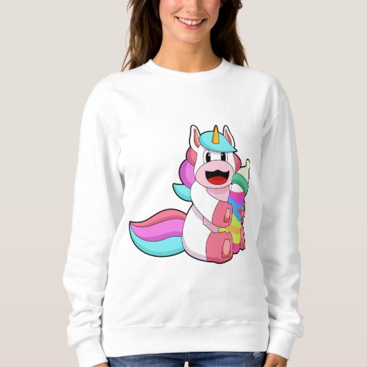 Unicorn with Baby bottle.PNG Sweatshirt (Vorderseite)