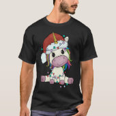 Unicorn with Christmas hat unicorn girl T-Shirt (Vorderseite)