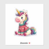 Unicorn with Christmas Sweater Unicorn Girls Chris Aufkleber (Blatt)