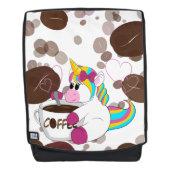 Unicorn with Coffee Rucksack (Vorderseite)