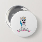 Unicorn with Flowers Daisy Button (Vorne & Hinten)