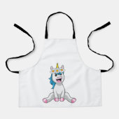 Unicorn with Flowers Daisy Schürze (Vorderseite)