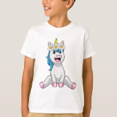Unicorn with Flowers Daisy T-Shirt (Vorderseite)