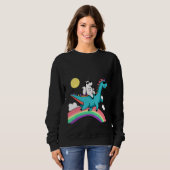 unicorn with sunglasses riding a dinosaur and rain sweatshirt (Vorne ganz)