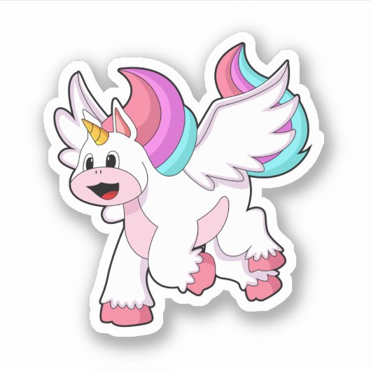 Unicorn with Wing.PNG Aufkleber (Vorderseite)