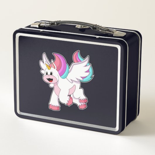 Unicorn with Wing.PNG Metall Brotdose (Rückseite)