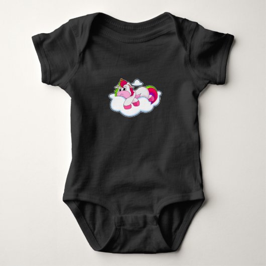 Unicorn Wolken Baby Strampler (Vorderseite)