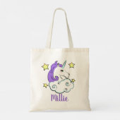 Unicorn Wolken Design Tote Bag Tragetasche (Rückseite)