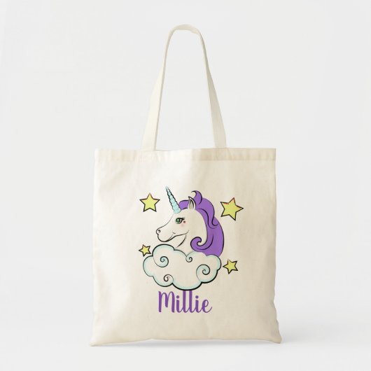 Unicorn Wolken Design Tote Bag Tragetasche (Vorne)