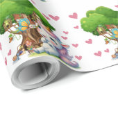 Unicorn & Woodland Friends Wrapping Paper Niedlich Geschenkpapier (Rolleneckpunkt)