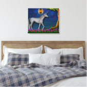 Unicorn World Wrapped Canvas Leinwanddruck (Insitu (Schlafzimmer))