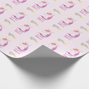 Unicorn Wrapping Paper (Watercolor Rainbow) Geschenkpapier