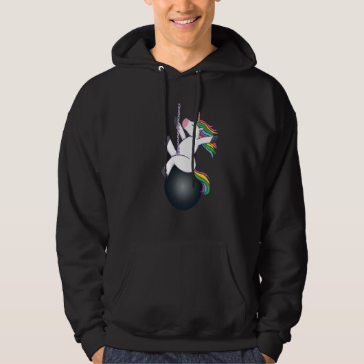 unicorn wrecking ball saying hoodie (Vorderseite)