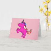 Unicorn Yarrow Pink Patriotic USA Flag Mane Art Karte (Gelbe Blume)