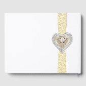 Unicorn Yellow Lace Ribbon Wedding Guestbook Gästebuch (Rückseite)