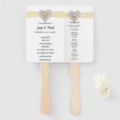 Unicorn Yellow Lace Wedding Program Fans Fächer (Vorne und Hinten)