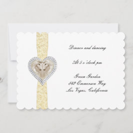 Unicorn Yellow Lace Wedding Reception Card Einladung