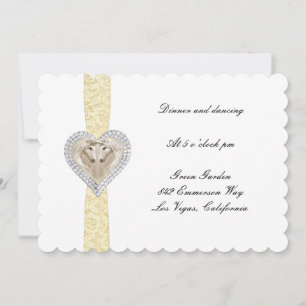 Unicorn Yellow Lace Wedding Reception Card Einladung